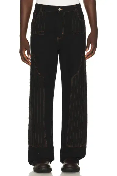 Pas Une Marque Distressed Patch Carpenter Pants | Thumbnail 1