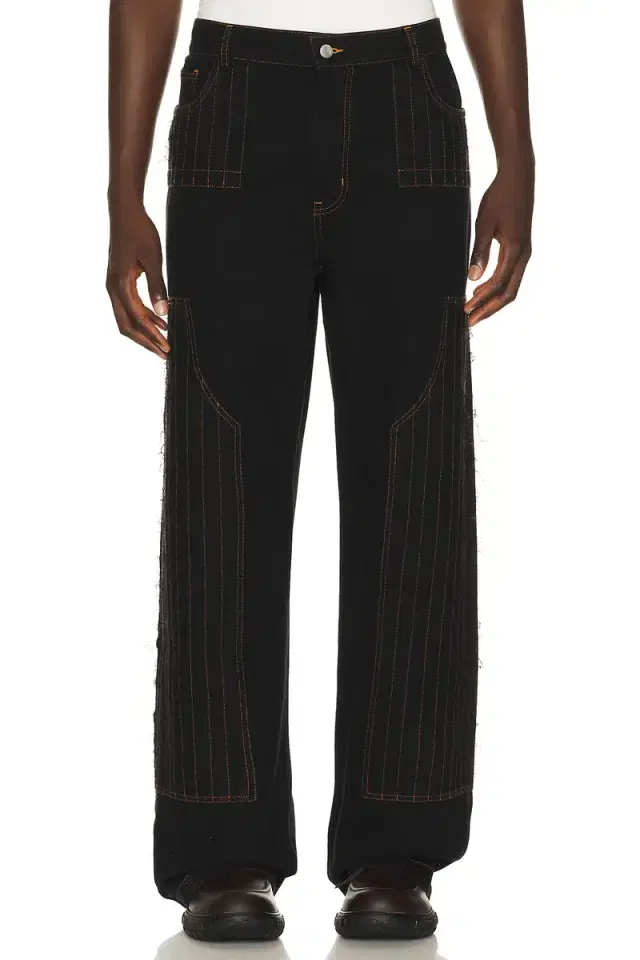 Pas Une Marque Distressed Patch Carpenter Pants