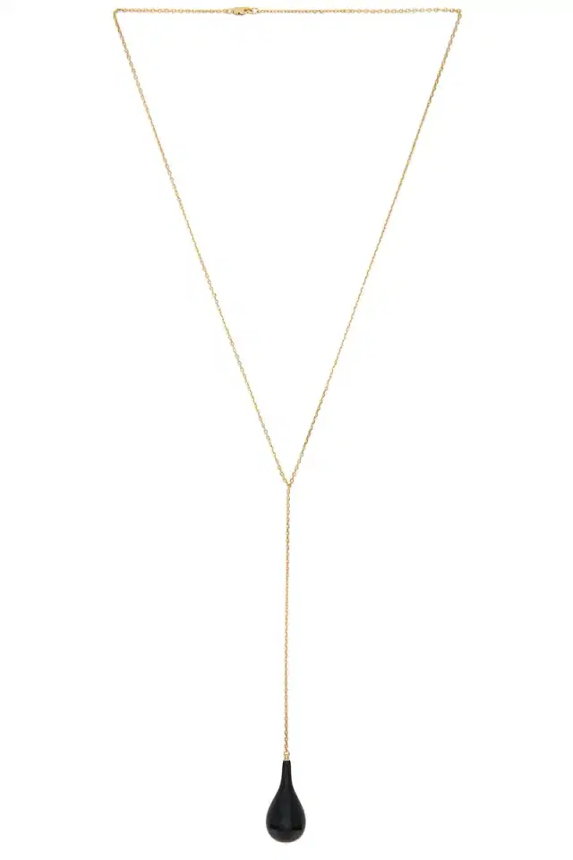 Toteme Large Onyx Drop Necklace