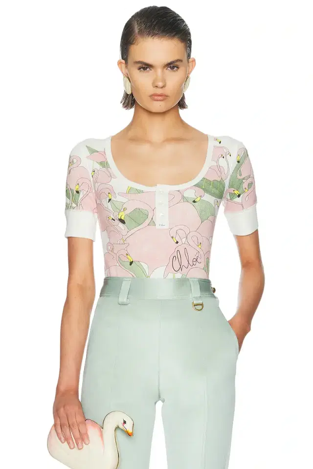 Chloe Swan Printed Top