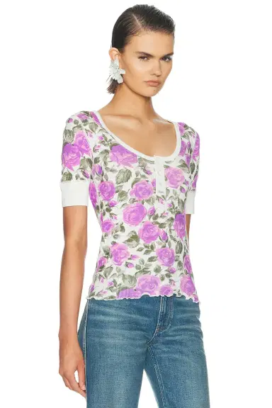 Chloé Floral Henley Top | Thumbnail 2 Chloé Floral Henley Top | Thumbnail 2