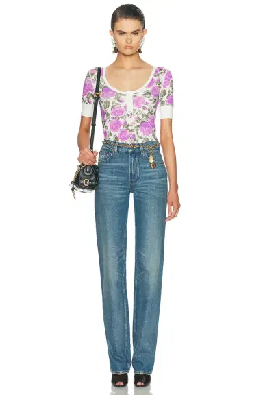 Chloé Floral Henley Top | Thumbnail 4 Chloé Floral Henley Top | Thumbnail 4