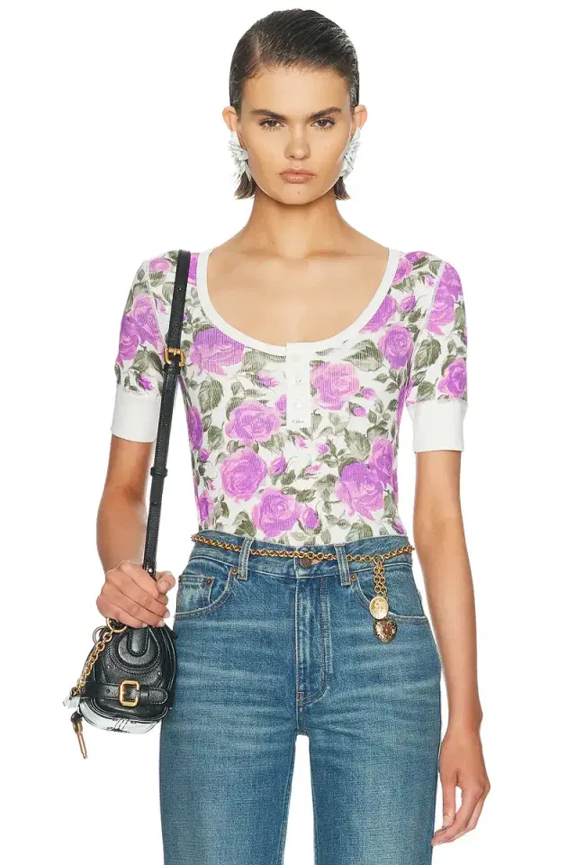 Chloe Floral Henley Top