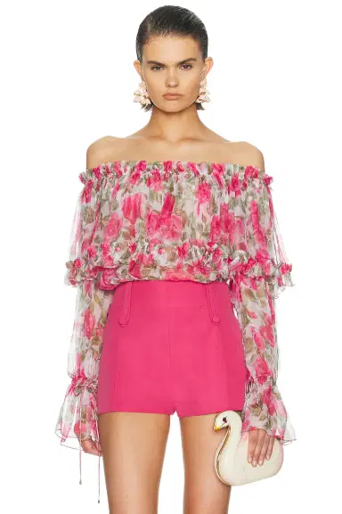 Chloé Off Shoulder Blouse | Thumbnail 1 Chloé Off Shoulder Blouse | Thumbnail 1