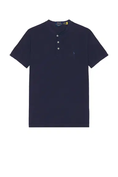 Polo Ralph Lauren Short Sleeve Garment Dyed Featherweight Mesh Henley T-Shirt | Thumbnail 4