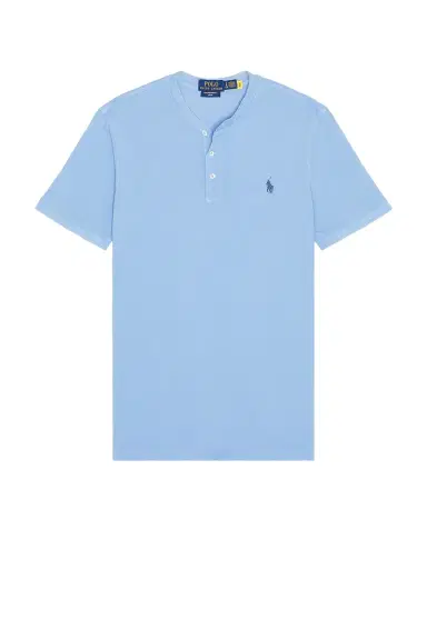 Polo Ralph Lauren Short Sleeve Garment Dyed Featherweight Mesh Henley T-Shirt | Thumbnail 4