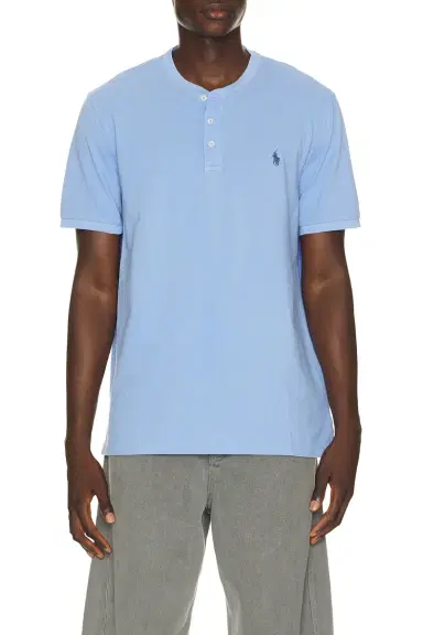 Polo Ralph Lauren Short Sleeve Garment Dyed Featherweight Mesh Henley T-Shirt | Thumbnail 1
