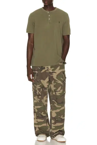 Polo Ralph Lauren Short Sleeve Garment Dyed Featherweight Mesh Henley T-Shirt | Thumbnail 3