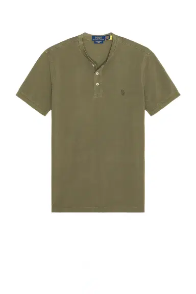 Polo Ralph Lauren Short Sleeve Garment Dyed Featherweight Mesh Henley T-Shirt | Thumbnail 4