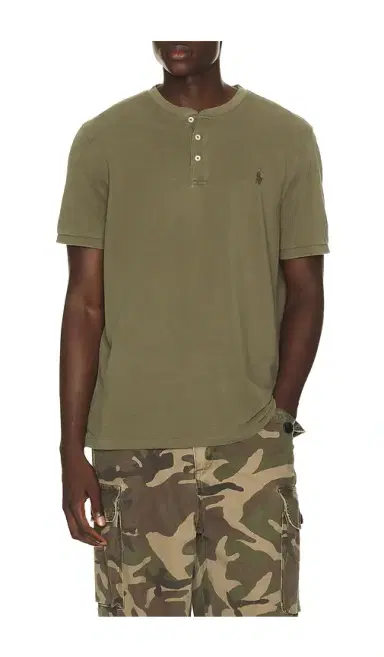 Polo Ralph Lauren Short Sleeve Garment Dyed Featherweight Mesh Henley T-Shirt | Thumbnail 6
