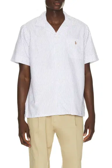 Polo Ralph Lauren Short Sleeve Lightweight Oxford Andy Stripe Camp Shirt | Thumbnail 1