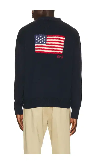 Polo Ralph Lauren Cotton Blend Novelty Flag 4-Button Placket Pullover Sweater | Thumbnail 6