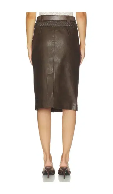 Markgong Faux Leather Pencil Skirt With Detachable Belts | Thumbnail 4