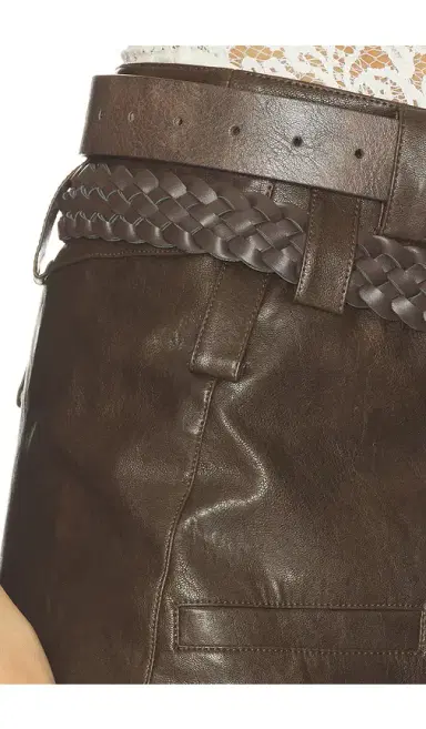 Markgong Faux Leather Pencil Skirt With Detachable Belts | Thumbnail 6
