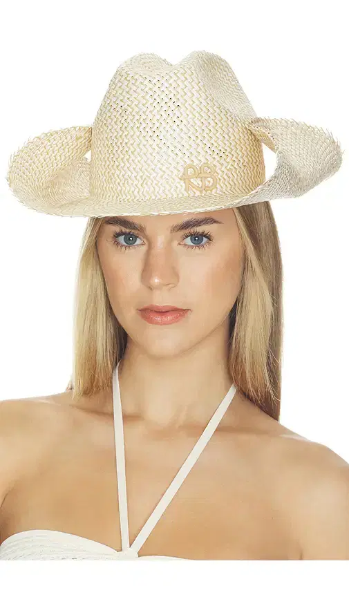 Ruslan Baginskiy Monogram-embellished Straw Cowboy Hat