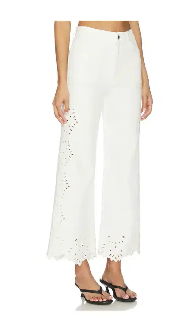 Joe's Jeans The Mia High Rise Wide Leg Jeans With Placed Broderie | Thumbnail 2