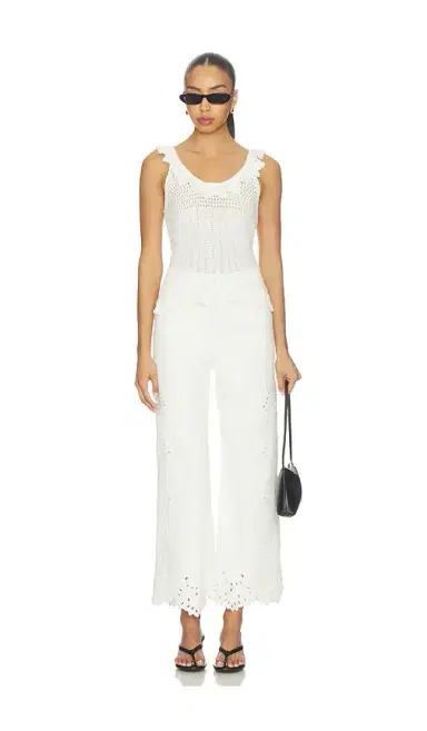 Joe's Jeans The Mia High Rise Wide Leg Jeans With Placed Broderie | Thumbnail 5