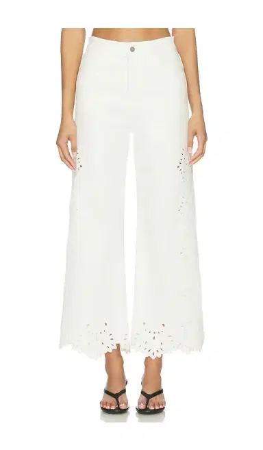 Joe's Jeans The Mia High Rise Wide Leg Jeans With Placed Broderie | Thumbnail 1