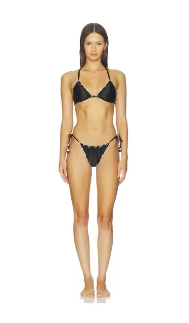 PQ Lettuce Edge Tie Side Bikini Bottom | Thumbnail 4
