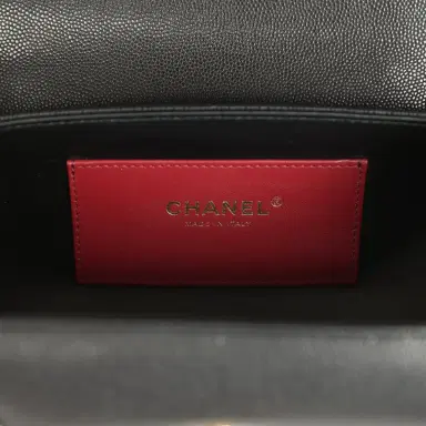 Chanel Chanel Preppy Coco Bowling Bag Black Shiny Caviar Brushed Gold Hardware | Thumbnail 9 Chanel Chanel Preppy Coco Bowling Bag Black Shiny Caviar Brushed Gold Hardware | Thumbnail 9