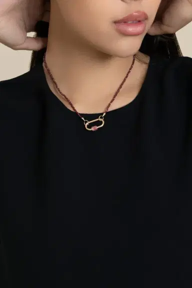 Marla Aaron Garnet Itty Bitty Strand Necklace | Thumbnail 2 Marla Aaron Garnet Itty Bitty Strand Necklace | Thumbnail 2
