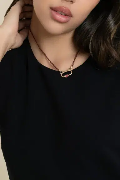 Marla Aaron Garnet Itty Bitty Strand Necklace | Thumbnail 4 Marla Aaron Garnet Itty Bitty Strand Necklace | Thumbnail 4