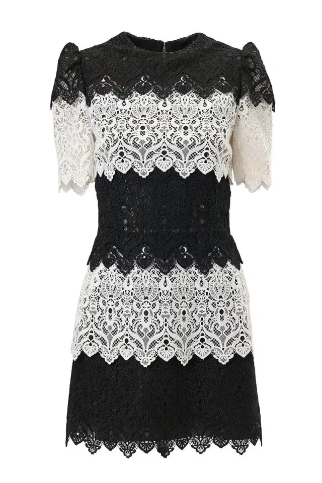 Carolina Herrera Short Sleeve Crewneck Mini Dress