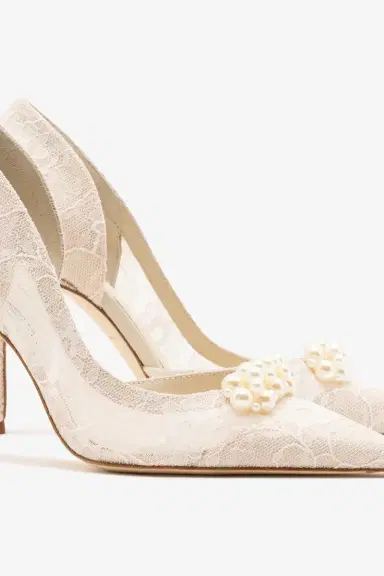 Markarian D'Orsay Pump White Lace | Thumbnail 4 Markarian D'Orsay Pump White Lace | Thumbnail 4