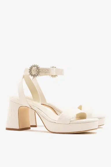Markarian Dolly Low Sandal White Lace | Thumbnail 3