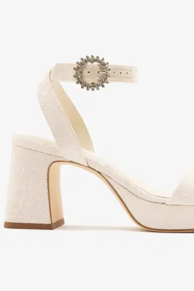 Markarian Dolly Low Sandal White Lace | Thumbnail 4