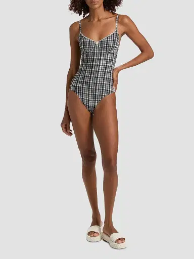 Solid & Striped Women's The Taylor Plaid Seersucker One-Piece Swimsuit - Noir - Size XS | Thumbnail 2 Solid & Striped Women's The Taylor Plaid Seersucker One-Piece Swimsuit - Noir - Size XS | Thumbnail 2