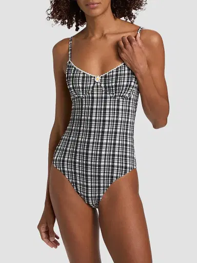 Solid & Striped Women's The Taylor Plaid Seersucker One-Piece Swimsuit - Noir - Size XS | Thumbnail 3 Solid & Striped Women's The Taylor Plaid Seersucker One-Piece Swimsuit - Noir - Size XS | Thumbnail 3