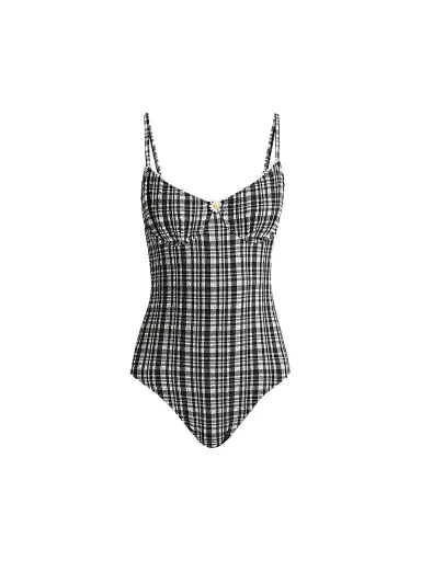 Solid & Striped Women's The Taylor Plaid Seersucker One-Piece Swimsuit - Noir - Size XS | Thumbnail 1 Solid & Striped Women's The Taylor Plaid Seersucker One-Piece Swimsuit - Noir - Size XS | Thumbnail 1