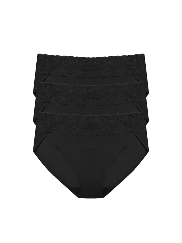 Women's Bliss Perfection One Size French Cut Brief 3-Pack - Black
