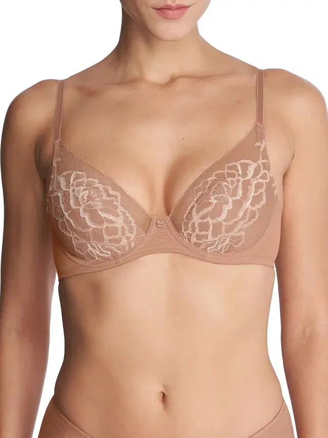 Natori Women's Flora Lace Plunge Bra - Glaze