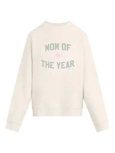 Favorite Daughter Women's The Mom of the Year Graphic Cotton-Blend Sweatshirt - Gardenia Light Sage | Thumbnail 1 Favorite Daughter Women's The Mom of the Year Graphic Cotton-Blend Sweatshirt - Gardenia Light Sage | Thumbnail 1