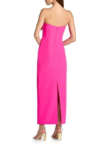 Mac Duggal Women's Floral Embellished Crepe Strapless Maxi Dress - Hot Pink - Size 2 | Thumbnail 2