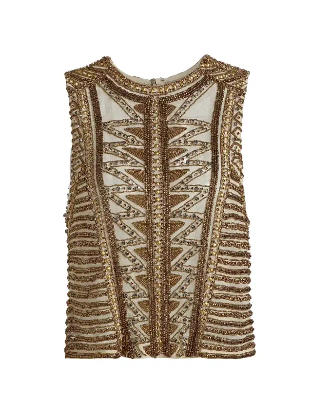 L'AGENCE Women's Kienna Embellished Tank - Parchment