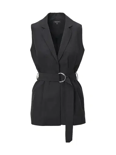 rag & bone Women's Mandi Belted Tailored Vest - Black - Size XL | Thumbnail 1