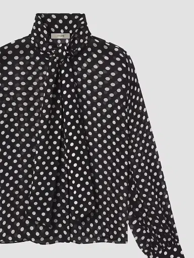 Frame Women's The Nouvelle Polka Dot Silk Blouse - Black Multi - Size XL | Thumbnail 7 Frame Women's The Nouvelle Polka Dot Silk Blouse - Black Multi - Size XL | Thumbnail 7