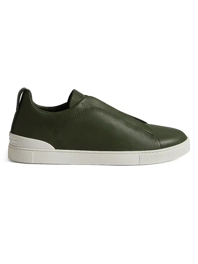 ZEGNA Men's Secondskin Triple Stitch Sneakers - Pine Green