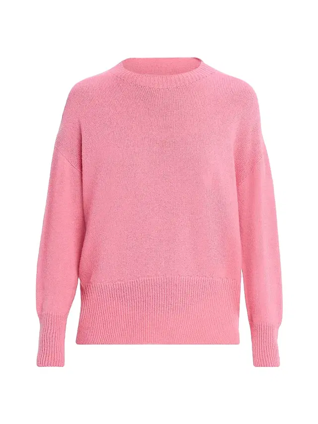 Oh My Goat Women's Crewneck Chunky Rib-Trim Cashmere Sweater - Khaki