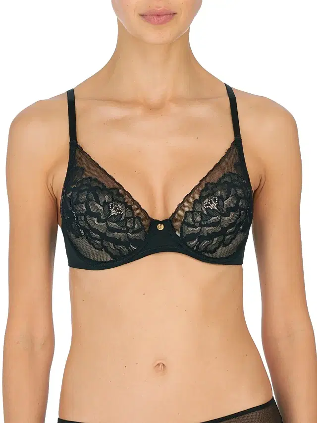 Women's Flora Lace Plunge Bra - Black