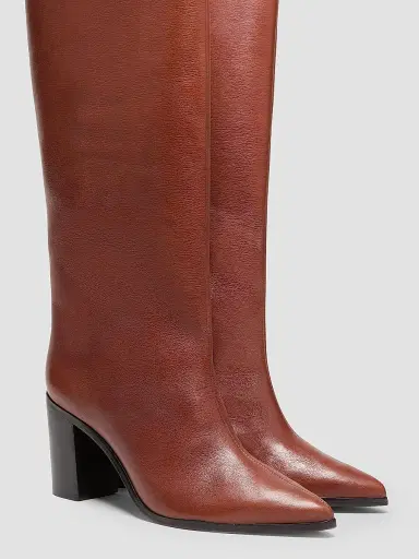 Schutz Women's Maryana 8MM Leather Knee-High Boots - Truffle Brown | Thumbnail 2