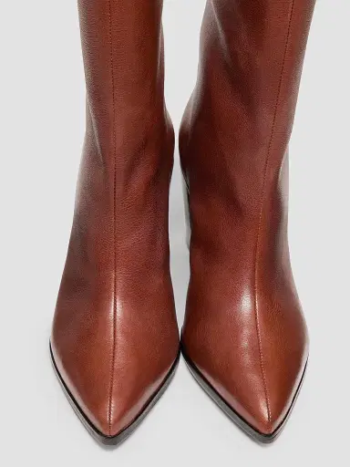 Schutz Women's Maryana 8MM Leather Knee-High Boots - Truffle Brown | Thumbnail 4