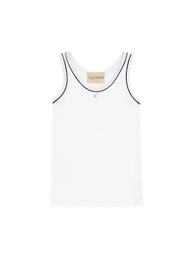 Valentino Garavani Women's Cotton Jersey Top - White - Size XL | Thumbnail 1 Valentino Garavani Women's Cotton Jersey Top - White - Size XL | Thumbnail 1