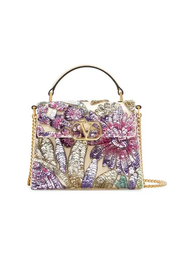 Women's V-Sling Crossbody Embroidered Bag