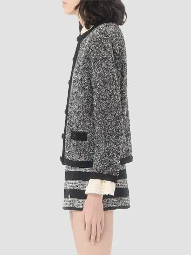 Valentino Garavani Women's Knitted Jacket in Linen and Lurex - Black | Thumbnail 4