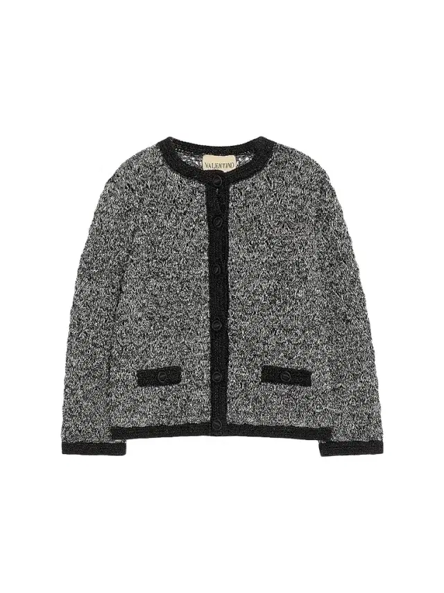 Valentino Garavani Women's Knitted Jacket in Linen and Lurex - Black