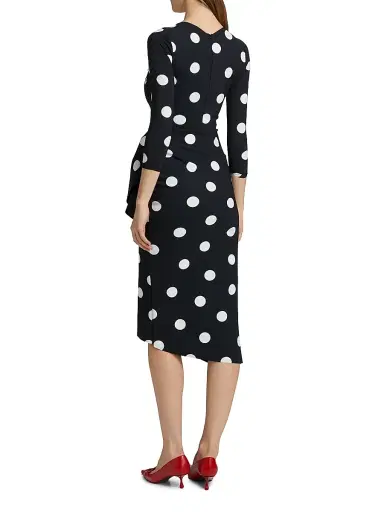 Chiara Boni La Petite Robe Women's Wang Polka Dot Draped Sheath Dress | Thumbnail 5 Chiara Boni La Petite Robe Women's Wang Polka Dot Draped Sheath Dress | Thumbnail 5